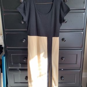 Bodycon Dress, Beige and Black, Miusol, Size XL